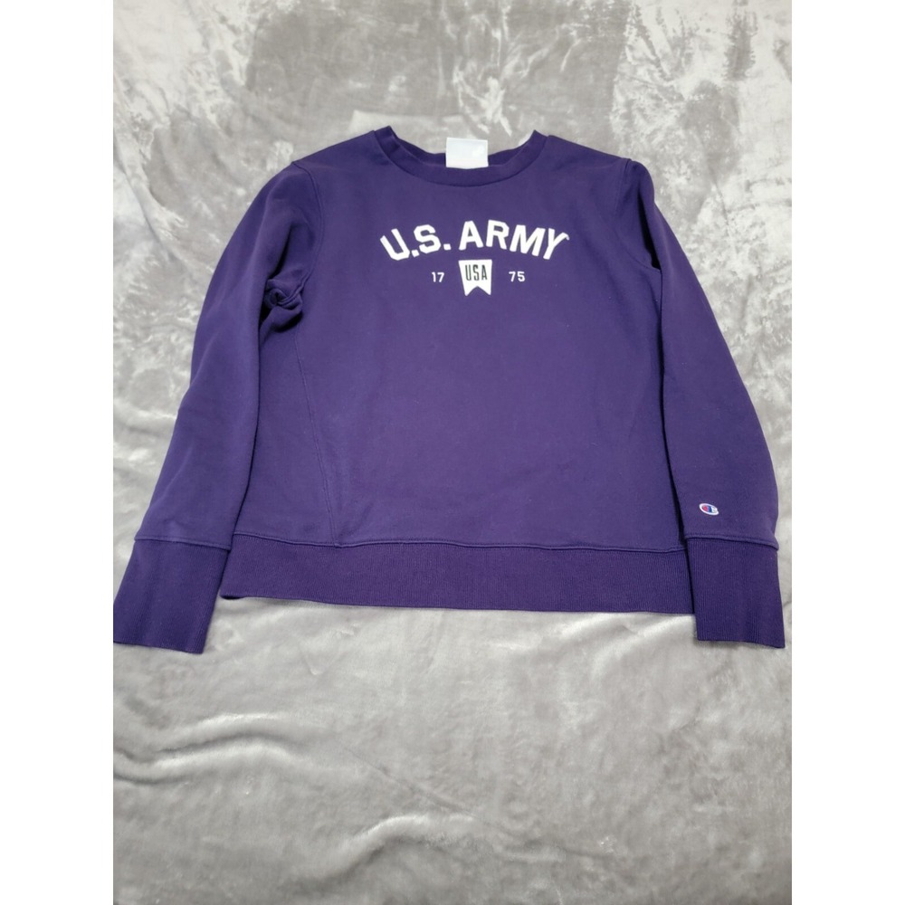 Champion United States US Army Pullover Fleece Sweatshirt Womens Large Purple